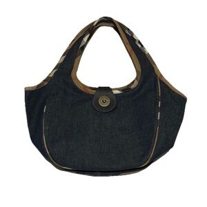 Burberry Check Denim Hobo